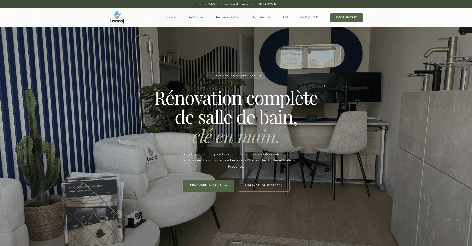Laaraj Plomberie — rénovation salle de bain & dépannage 24/7